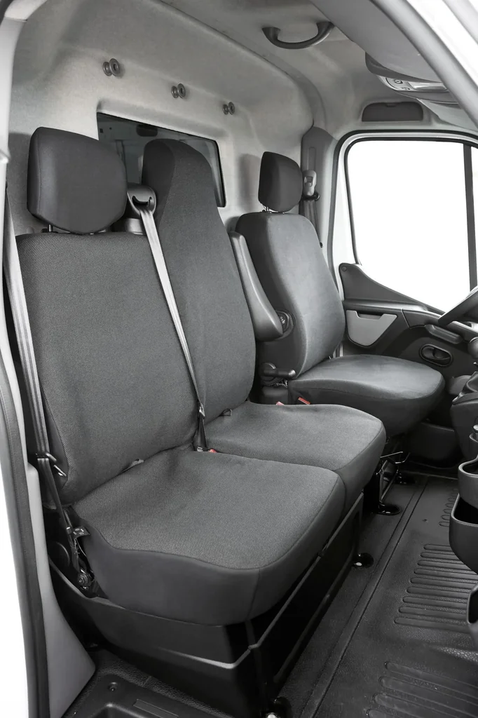 Passform Sitzbezüge aus Stoff für Opel Movano, Renault Master und Nissan Interstar ab BJ 04/2010 bis 2014