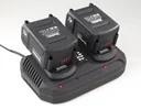 Akku-Set 2 x 18 Volt Akku 4 Ah + 1 x Doppel -Schnellladegerät