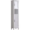Badschrank Badezimmerschrank Wandschrank mit Spiegel vestellbare Einlegeböden Holz Weiß 40 x 30 x 170 cm