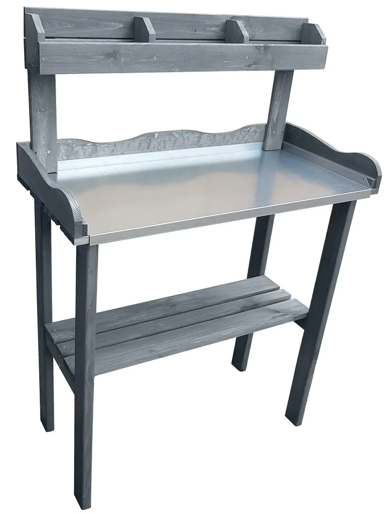 Pflanztisch mit Ablage, grau