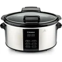 Slow Cooker - mit abnehmbarer Keramikpfanne - 6 Liter - Edelstahl