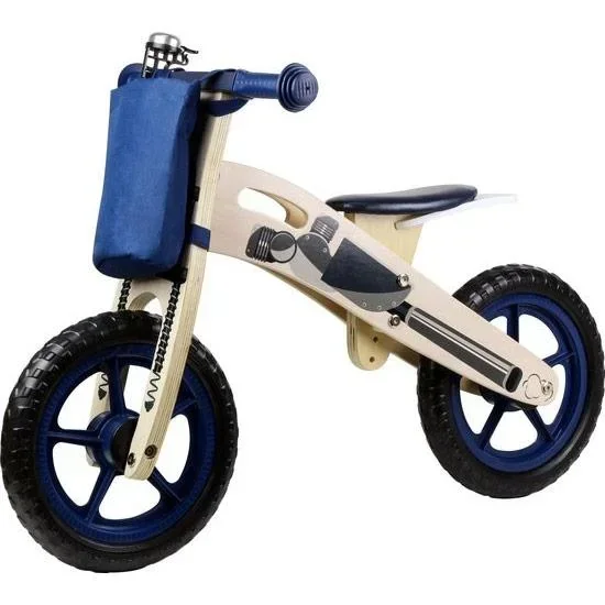 Gehfahrrad-Holz - 37-44cm - Dunkelblau