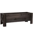 Hochbeet mit Behandlung der Karbonisierung Pflanzkasten Pflanzfolie mit 2 Leckage-Löcher Tannenholz Verkohlt 100 x 36,5