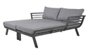 Doppelliege DELIA, Alu, dunkelgrau / Polyester, grau
