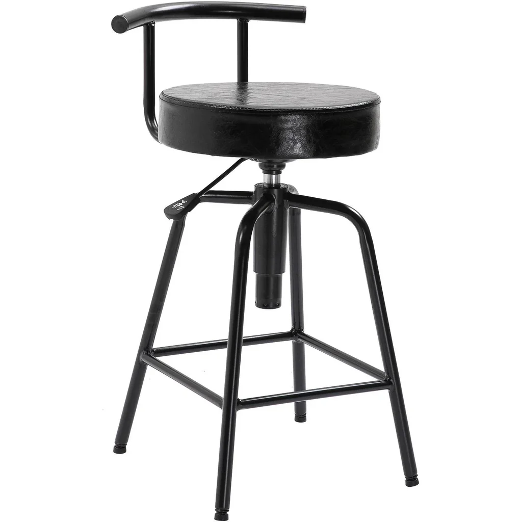 Barstuhl Barhocker mit Luftdruckfeder höhenverstellbar PU Metallgestell 38 x 43 x (74 82) cm
