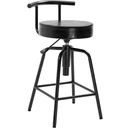 Barstuhl Barhocker mit Luftdruckfeder höhenverstellbar PU Metallgestell 38 x 43 x (74 82) cm