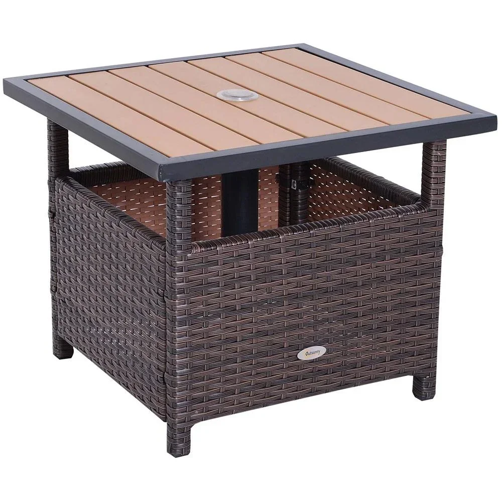Polyrattan Gartentisch braun