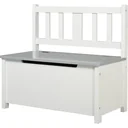 Spielzeugkiste, Aufbewahrungstruhe, Sitzbank mit Stauraum, Truhenbank, Massivholzbeine, ab 3 Jahren, Grau, 60 x 30 x 55