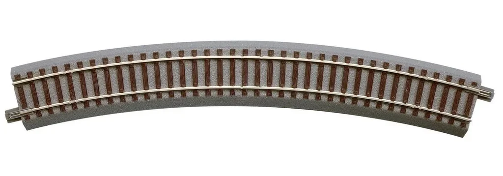 6 Stück Gebogenes Gleis R4, Radius 511,1 mm, Bogenwinkel 30°