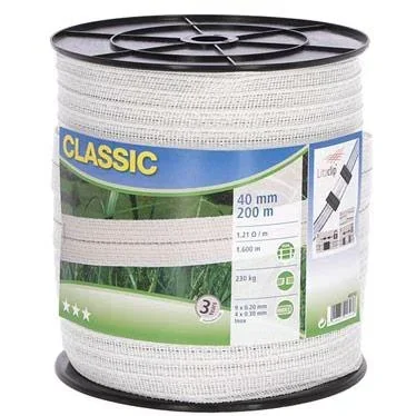 Klassisches Absperrseil, 40M Weiß, 9X0,20+4X0,30 Edelstahl, 200M