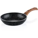 Bratpfanne Ø20 cm Schwarz Marmor Holz