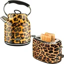 Panther Wasserkocher - 1.7L und Toaster - Panther Druck - Leopard - Retro