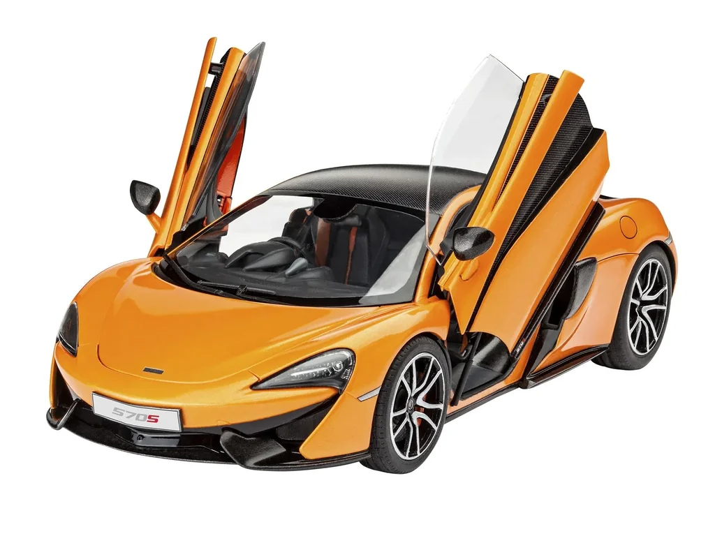 Modellbausatz McLaren 570S im Maßstab 1:24 incl. Kleber, Pinsel und Hauptfarben - 106 Einzelteile