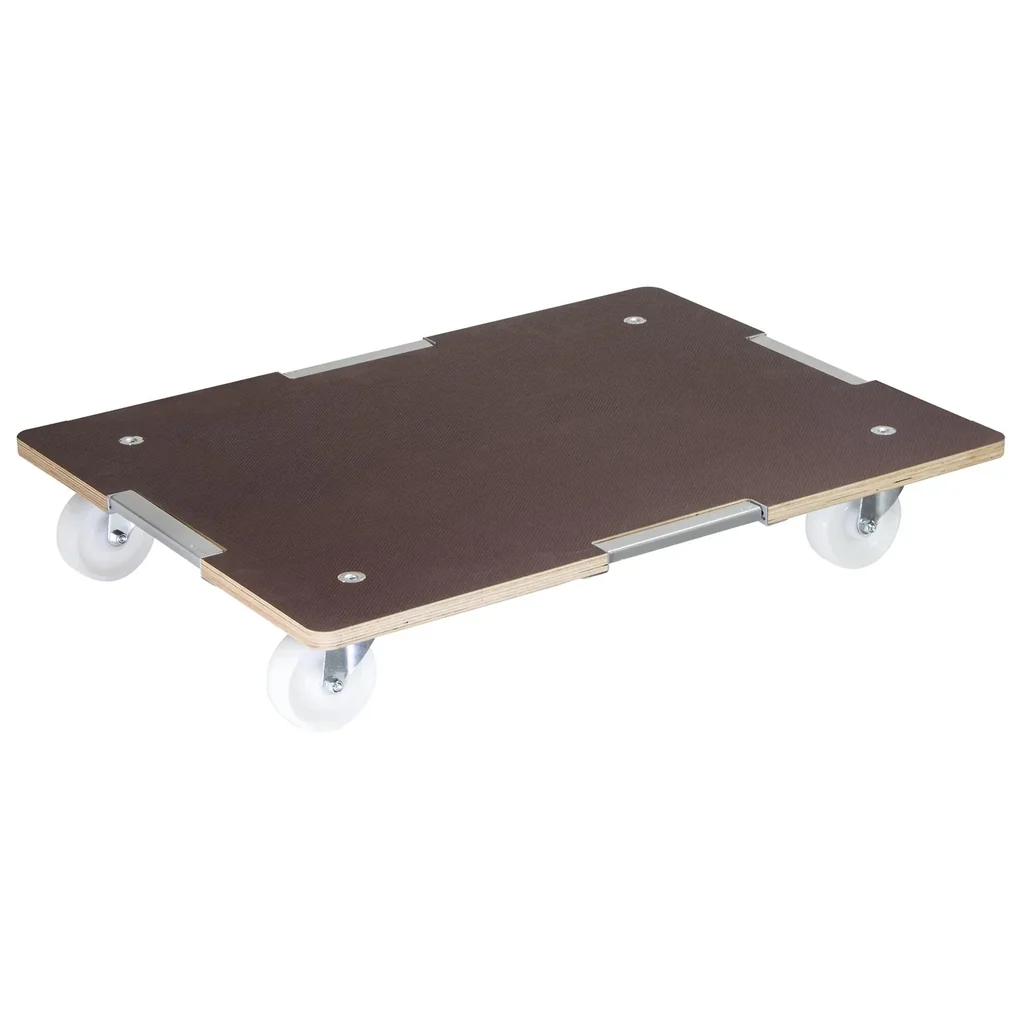 Transporthilfe MM 1379, 80 x 60 x 13,5 cm, harte Rollen Ø 100 mm, Rollenlager, Platte Maxigrip FSC®, Tragkraft 400 kg
