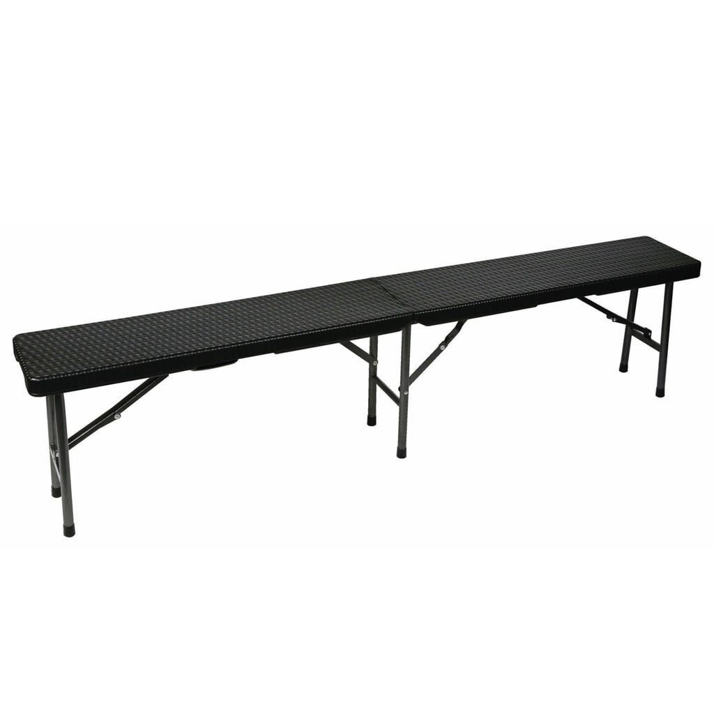 klappbank - in rattan-optik - 180 x 25 x 43 cm