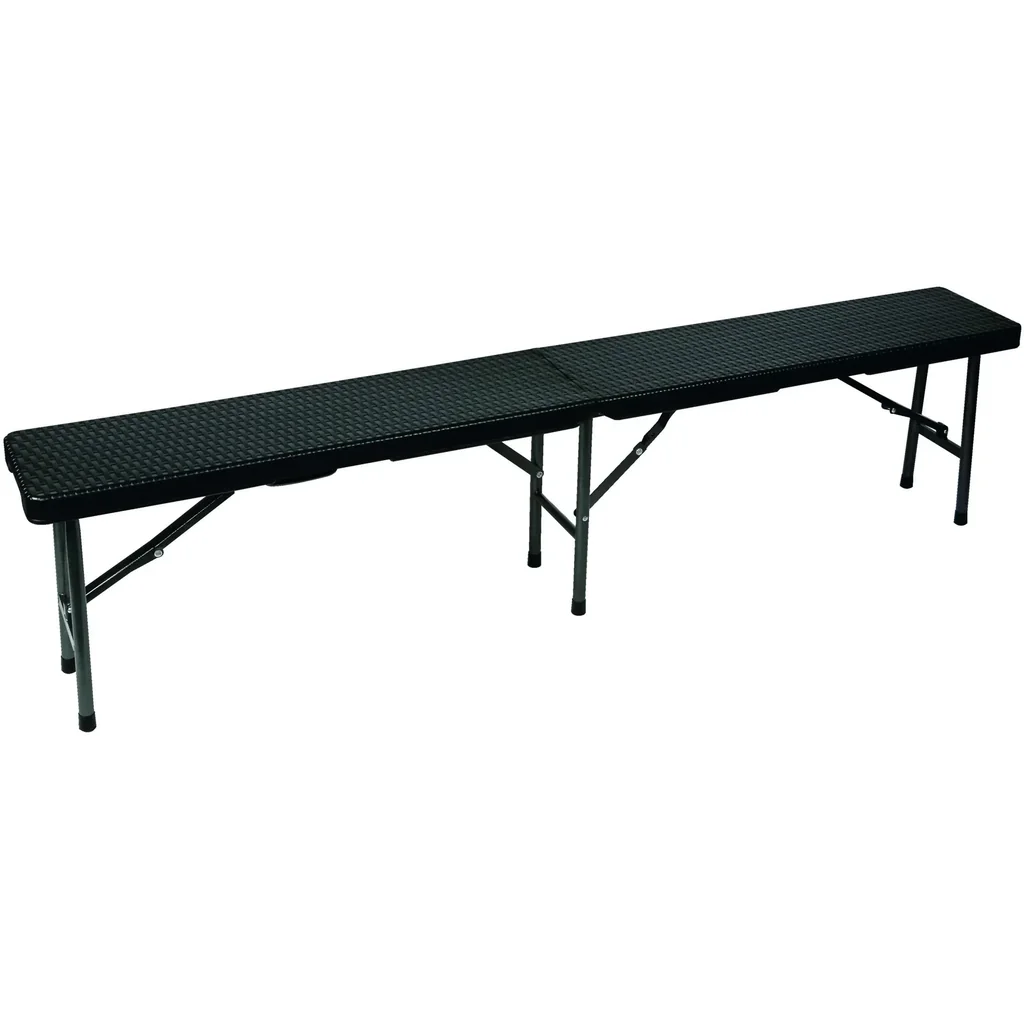 klappbank - in rattan-optik - 180 x 25 x 43 cm