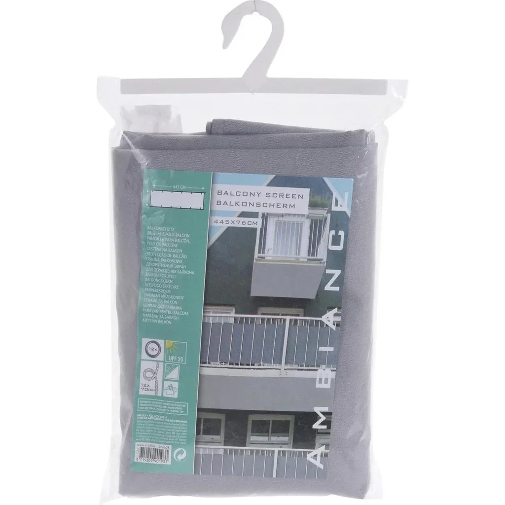 Ambiance Balkonsichtschutz - 445 x 76 cm - Dunkelgrau - Polyester
