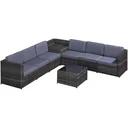 Polyrattan Lounge Set 8-teilig inkl. Kissen