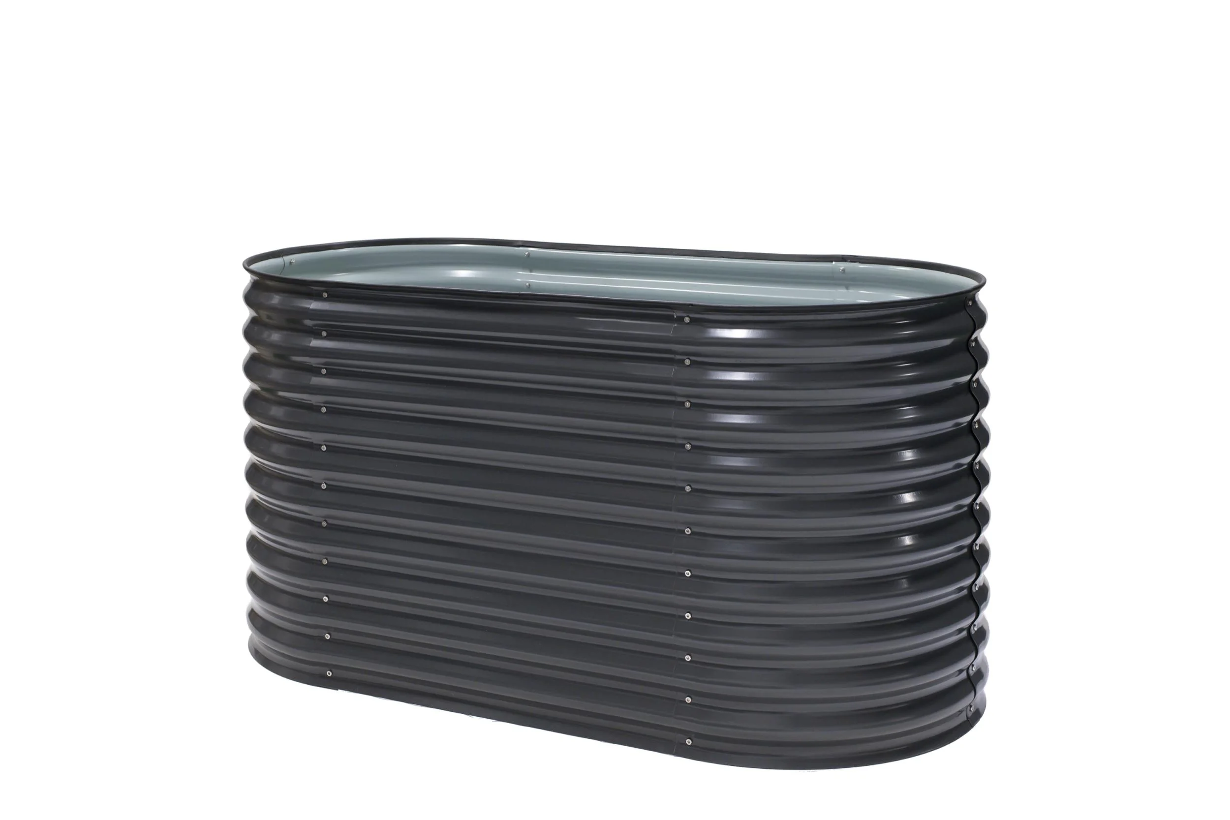 Metall Hochbeet Oval anthr. 160 x 80 x 82 cm