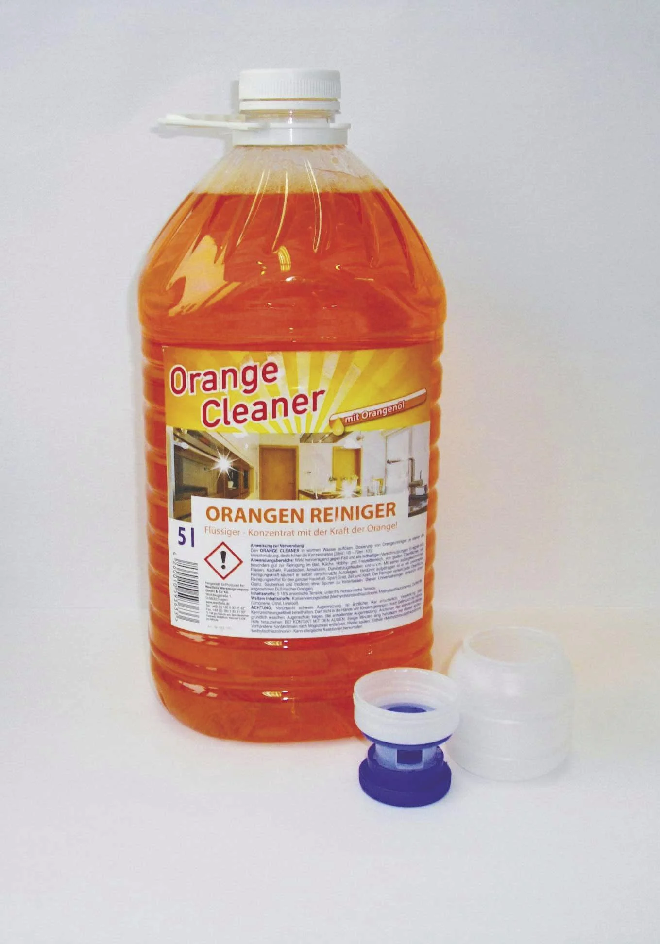 Orangenreiniger Konzentrat, 5L Kanister inklusive Dosierbecher und Auslaufhahn