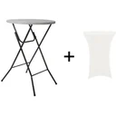 Runder Klapptisch inklusive Abdeckung - 80 x 110 cm (ø x H) - Weiß