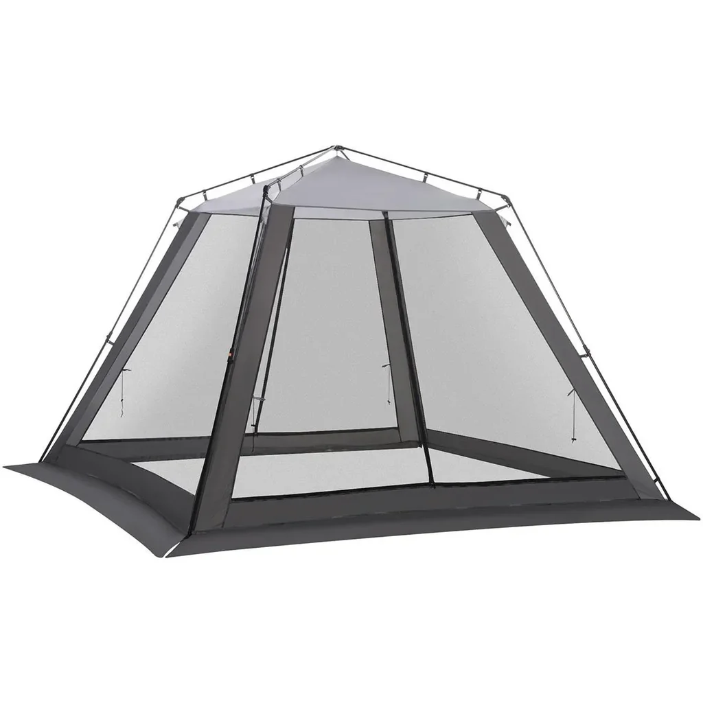 Gazebo für 6-8 Personen, Grau+Schwarz, 3 x 3 x 2 m