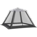 Gazebo für 6-8 Personen, Grau+Schwarz, 3 x 3 x 2 m
