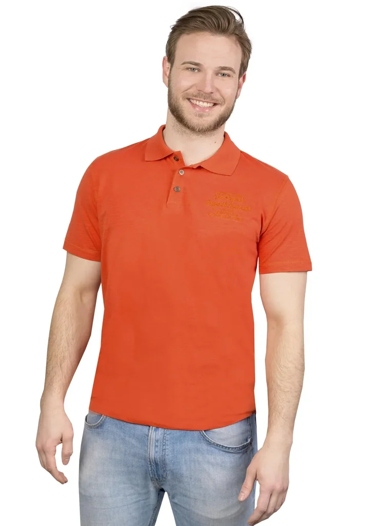 Poloshirt mit Knopfleiste, Farbe terra, Gr. M
