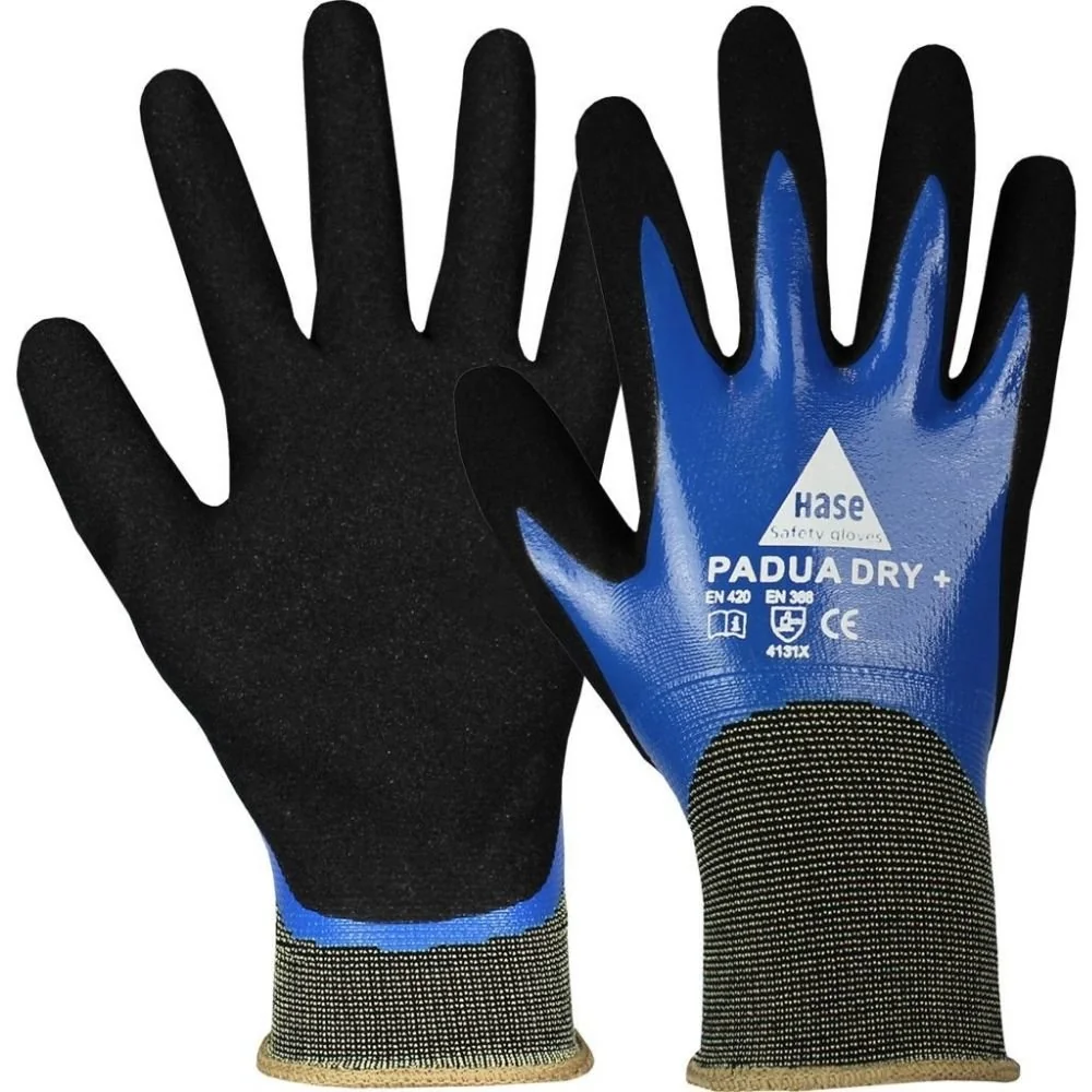 Montagehandschuhe, Arbeitshandschuhe, Nitrilhandschuhe, Gr. 8, schwarz/blau