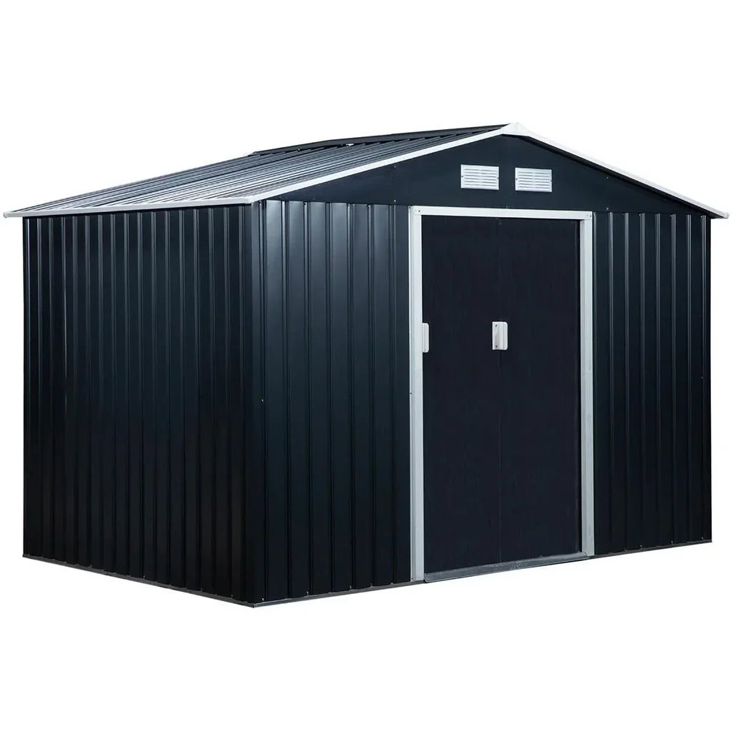 Werkzeugablage mit Bodenplatte Metall Schwarz 277 x 195 x 192 cm