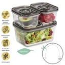 Vakuum-Frischebehälter, 3er Set - 1 x 1500 ml und 2 x 500 ml