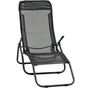 Liegestuhl klappbar Sonnenliege Gartenliege verstellbar Textilene Stahl Schwarz 62 x 143 x 97 cm