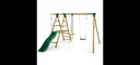 Holz Schaukelset Meerkat, Outdoor-Schaukelset, Kinder, Einzelschaukel, Kletterseil, Tellerwippe, Rutsche, natur