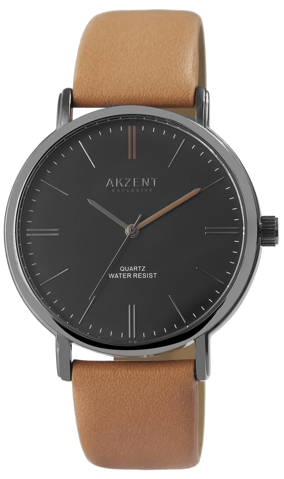 Herrenarmband mit braunem Armband in edler Lederoptik