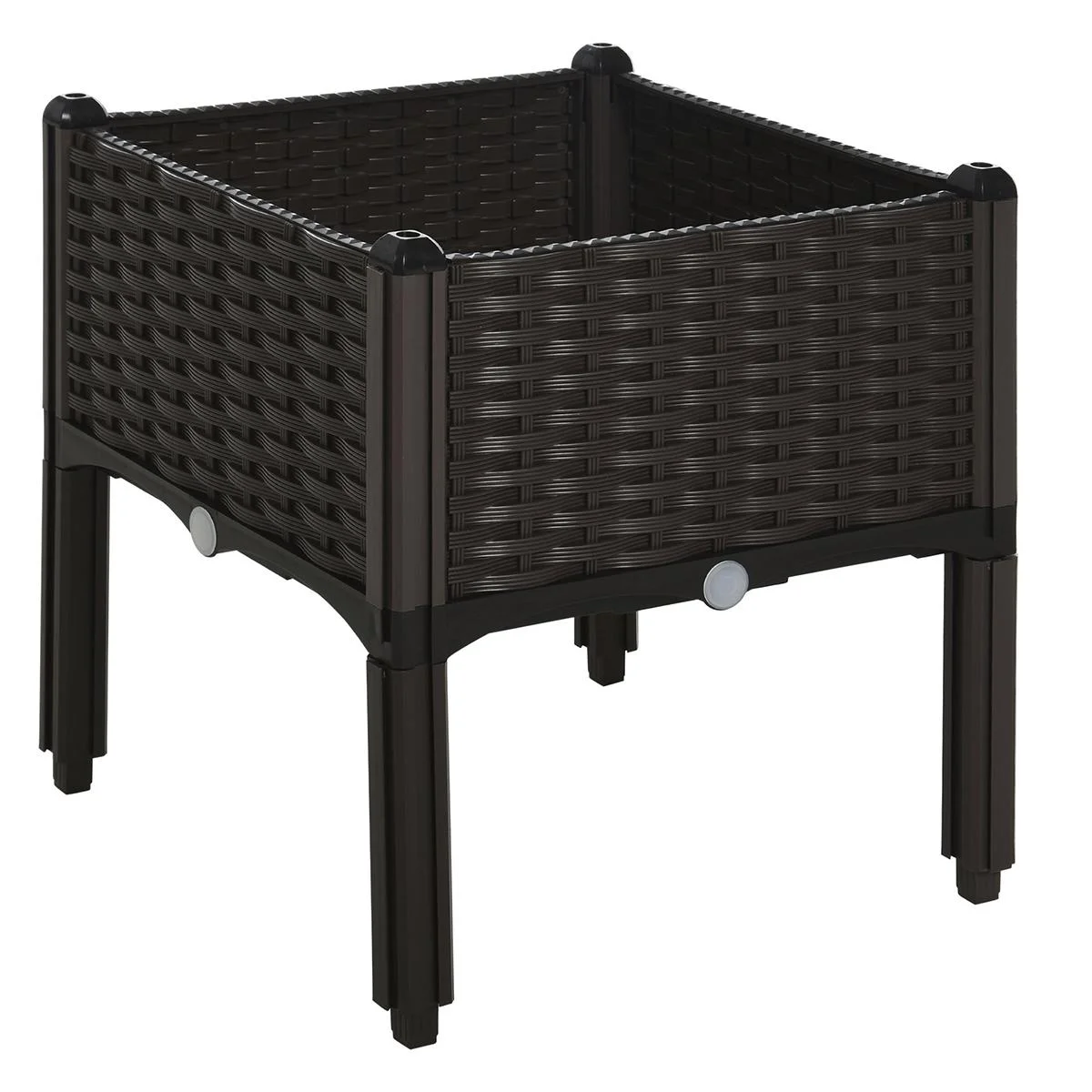 Hochbeet in Rattan-Optik dunkelbraun