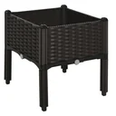 Hochbeet in Rattan-Optik dunkelbraun