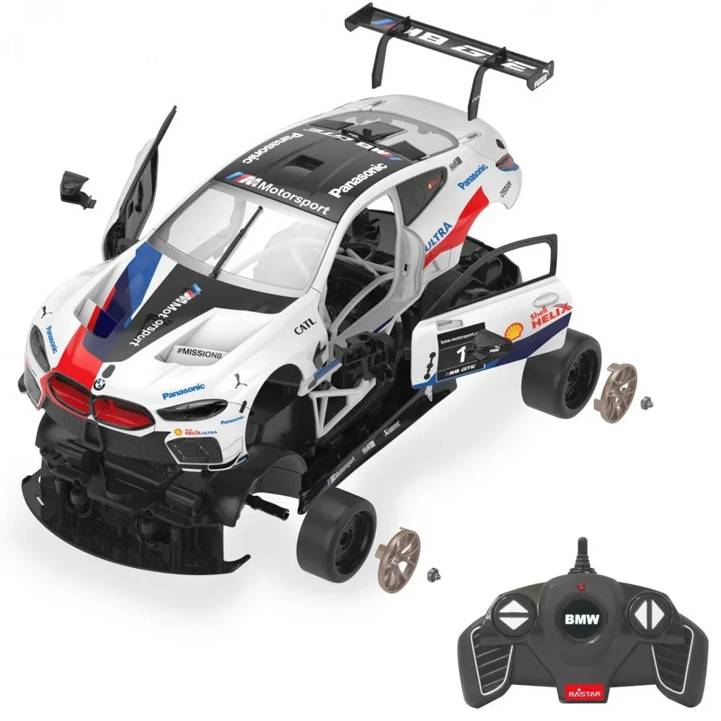 BMW M8 GTE 1:18 weiß 2,4GHz Bausatz