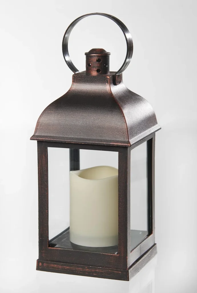 Laterne mit LED Kerze und Flackereffekt