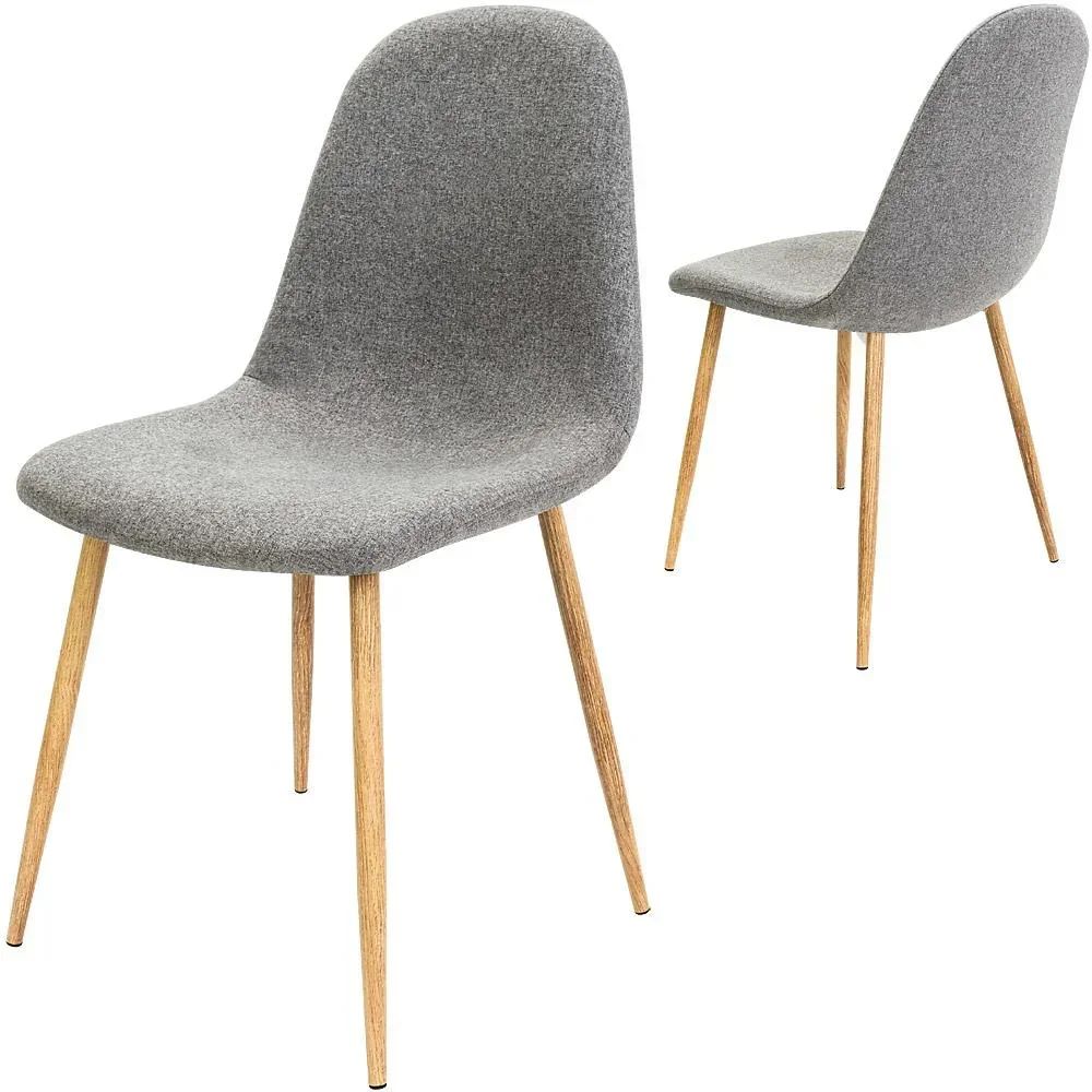 Design-Stuhl mit Stoffbezug hellgrau 4 Stück
