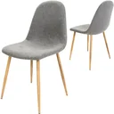 Design-Stuhl mit Stoffbezug hellgrau 4 Stück