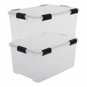 Wasserdichte Aufbewahrungsbox, transparent, 50 Liter, 2er Set