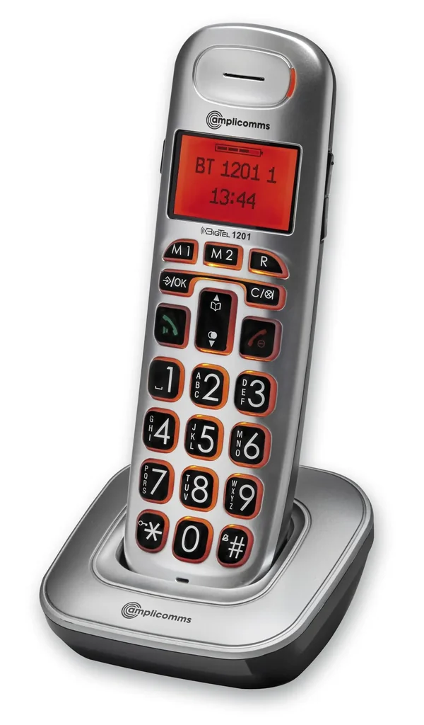 Handteil amplicooms BigTel 1201 mit Hintergrundbeleuchtung, schnurlos