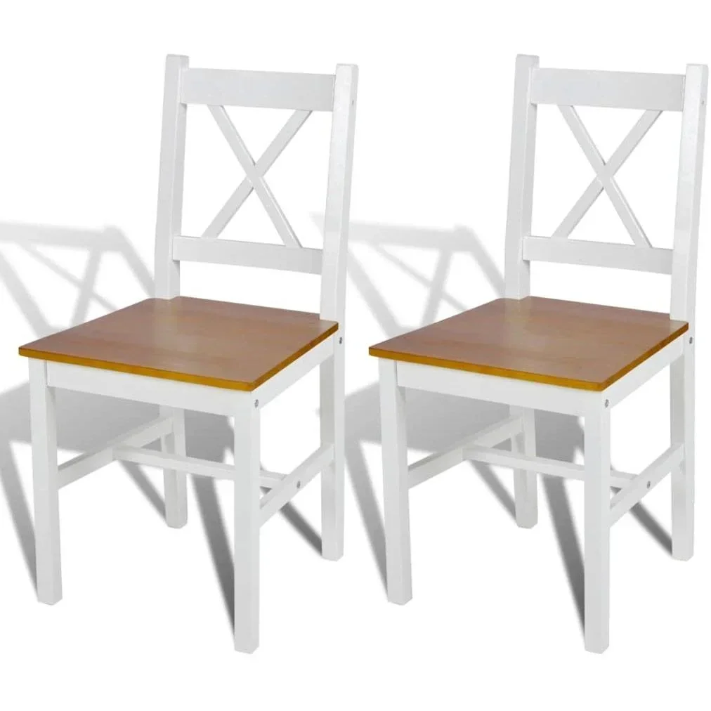 Esstischstühle 2tlg. Kiefer weiß