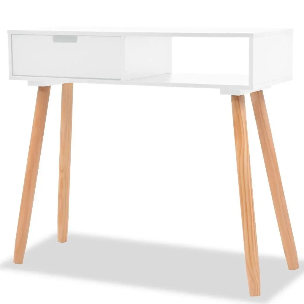 Wandtisch 80x30x72 cm Kiefer massiv weiß