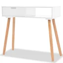 Wandtisch 80x30x72 cm Kiefer massiv weiß