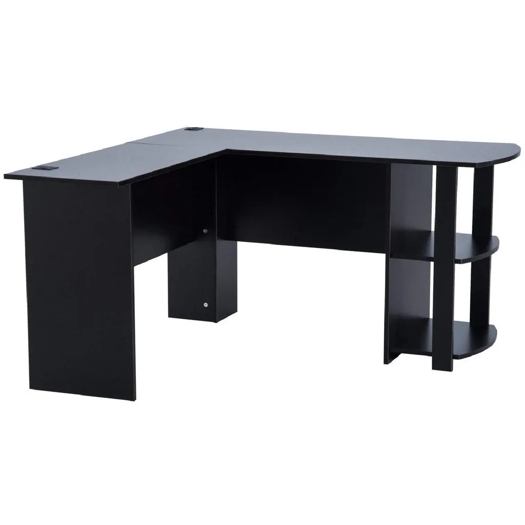 Eckschreibtisch Schreibtisch Staufach Schwarz L136 x B130 x H72cm