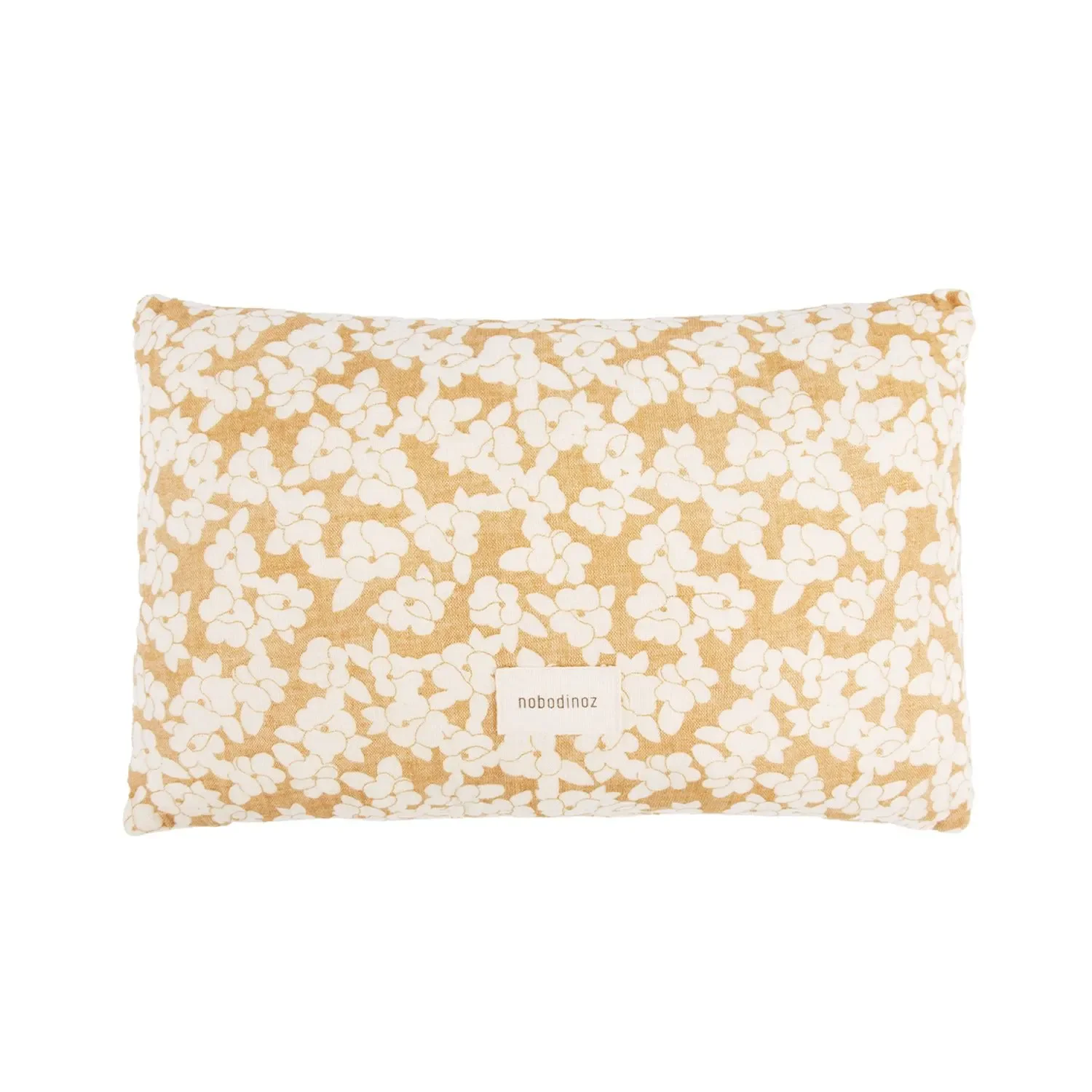 Nobodinoz WABI SABI Babykissen, Musselin Kissen, 35 x 23 x 5 cm, Farbe: Goldbraune Sakura