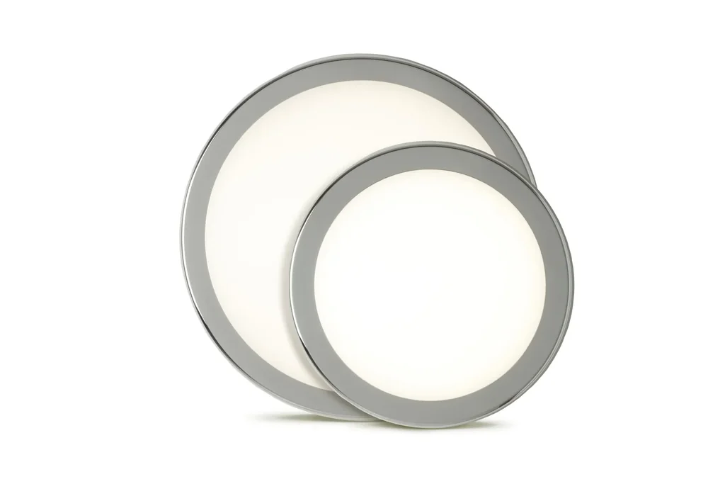 ECO Wand- und Deckenleuchte mit Wechselring in chrom und weiß, 22cm, 14 Watt, IP54