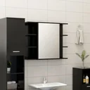 Badspiegelschrank 80x20,5x64 cm Spanplatte schwarz