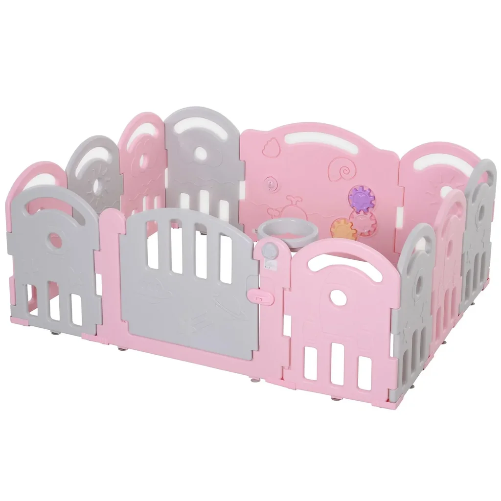 Baby Schutzgitter mit Ballkorb und 3 Zahnräder